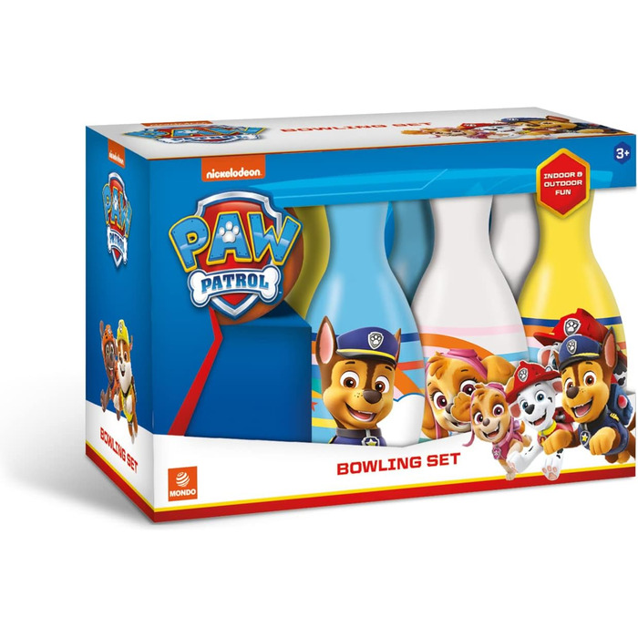 Набір для боулінгу Щенячий патруль ВКЛЮЧАЄ 1 мяч та 6 значків із тематикою Щенячий патруль Спортивна іграшка Гра для дітей 2, 3, 4 років 28308