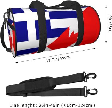 Дорожня сумка з прапорами Греції та Канади, спортивна сумка для йоги та коротких подорожей