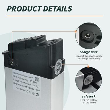 Акумулятор для електровелосипеда 48 В 12,8 Аг (DCH-006)