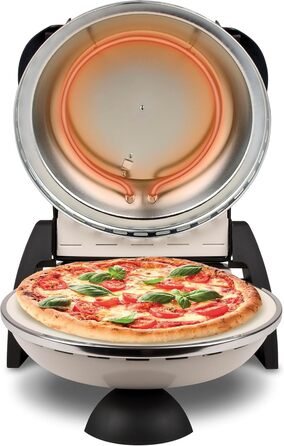 Електрична піч для піци G3Ferrari Delizia G1000617 Icy Cream - обмежена серія - до 400 градусів з вогнетривким натуральним каменем/піцою та багато іншого. за 3 хвилини / також для столу та саду