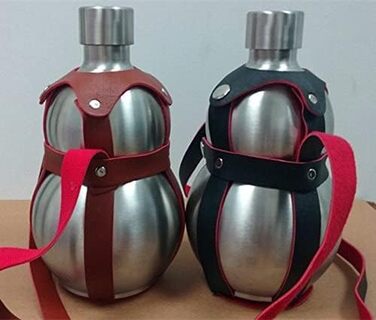 Пляшка з нержавіючої сталі з коричневим ремінцем, 1,8 л