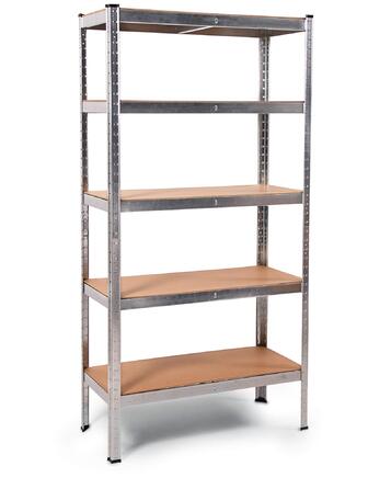 Металевий стелаж Ondis24 Thomas, полиця для зберігання 90x40x180 (В) см, полиця для підвалу, вантажопідйомність до 875 кг, сріблястий, з 5 полицями, вантажопідйомність кожна 175 кг, регульована висота, функціональний надміцний стелаж