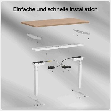 Рама столу DeHong з регулюванням висоти та 2 двигунами, 3-рівнева регульована по висоті рама столу з пам&39яттю налаштувань та функцією плавного запуску/зупинки