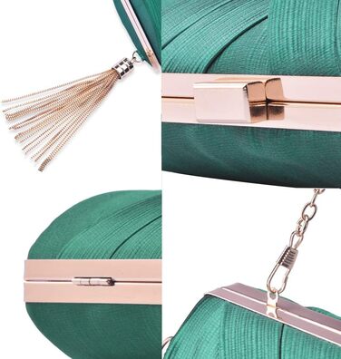 Вечірнє клатч-гаманець, дизайнерська сумочка для вечірок, темно-зелений елегантний клатч з пензликом