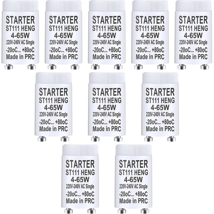 Стартер люмінесцентна лампа ST111 4-65W 220-240V люмінесцентна лампа стартер стартер довгий термін служби для люмінесцентних ламп люмінесцентне світло індивідуальне перемикання люмінесцентних ламп, 10 шт.