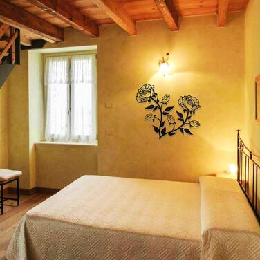 Великі квіти троянди настінні прикраси, 38 см високий чорний металевий художній орнамент настінний вішалка для домашньої спальні о