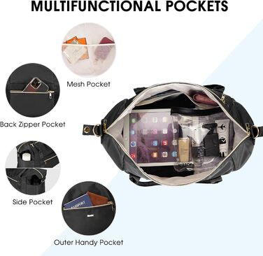 Ручна поклажа Ryanair 40x30x20, ручна поклажа Ryanair 40x20x25 з косметичкою 20 x 20 см (прозора) та чохлом для взуття, дорожня сумка/сумка для вихідних WANDF (чорна 20 л), чорна 20 л, 20 л для авіакомпаній Ryanair