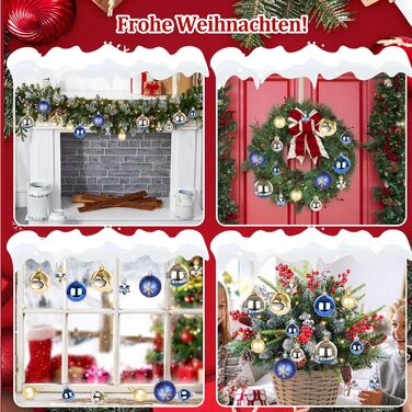 Набір різдвяних кульок із 45 предметів синьо-золоті Nexalite