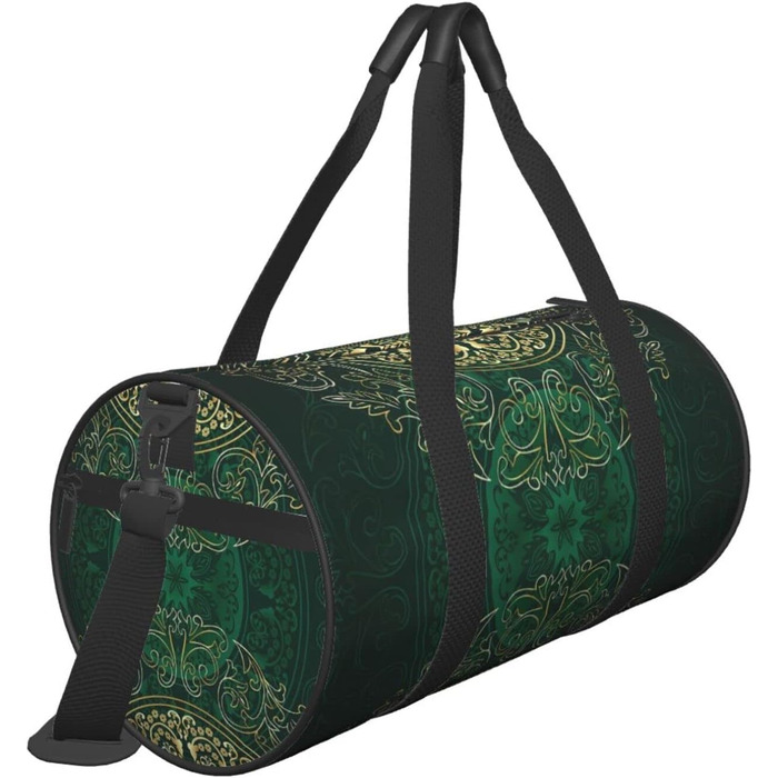 Дорожня сумка Париж, кругла, великої місткості, легка та міцна, ідеальний подарунок для подорожей, відпустки, ділових поїздок та іншого, стиль Мандала, квітковий орнамент, вінтажний завиток, універсальний розмір