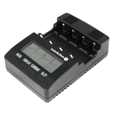 Зарядний пристрій everActive для 4 батарейок типу AAA, професійний та швидкий, РК-дисплей, тест ємності, тест внутрішнього опору, модель NC-3000