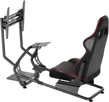 Кокпіт/крісло для гоночного симулятора з кріпленням для моніторів 3755 дюймів, чорний, 0065 -