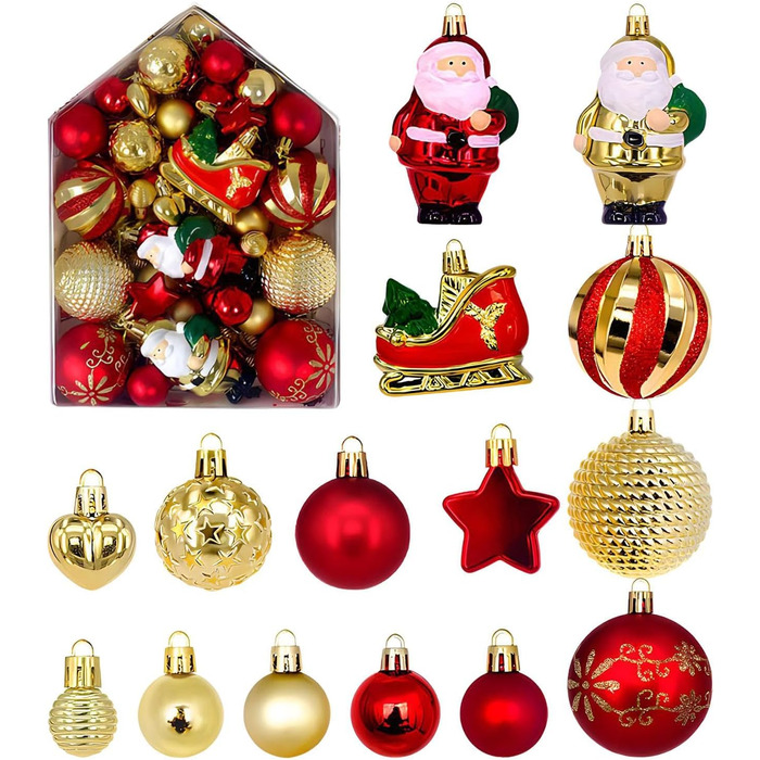 Набір ялинкових кульок 72 шт Generic