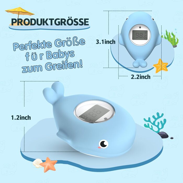 Термометр для ванни для новонароджених, Кімнатний термометр і Термометр для ванни, Швидке й точне вимірювання рівня води з беззвуч