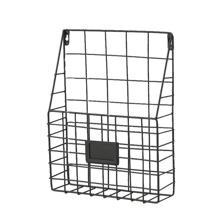 Настінний кошик Toyvian з металу та заліза, кований настільний органайзер для настінного кріплення, кошик для зберігання журналів та книг, настінна полиця для кухні, офісу, ванної кімнати