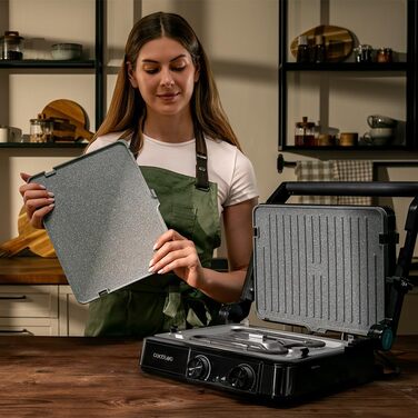 Електричний контактний гриль Cecotec Rock'nGrill 2200 Dual, розкриття 180, 29x23 см, 2200 Вт