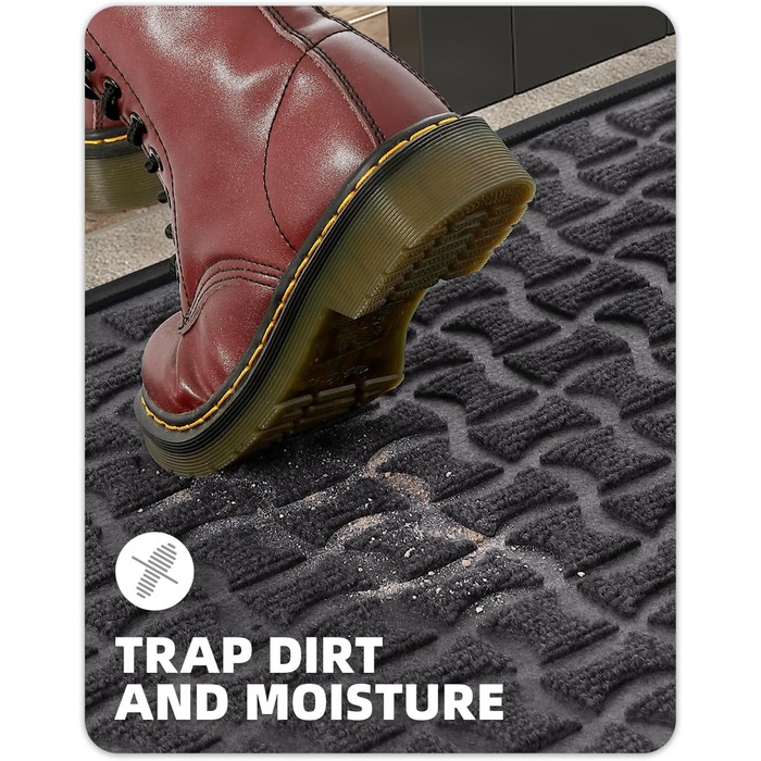 Килимок для вулиці кольору G, нековзний, водонепроникний, миється, брудозатримуючий килимок для внутрішнього та зовнішнього використання, килимок для передніх дверей, килимок для входу, коридору, зовнішньої зони (44x76 см, сірий) Сірий 44x76 см