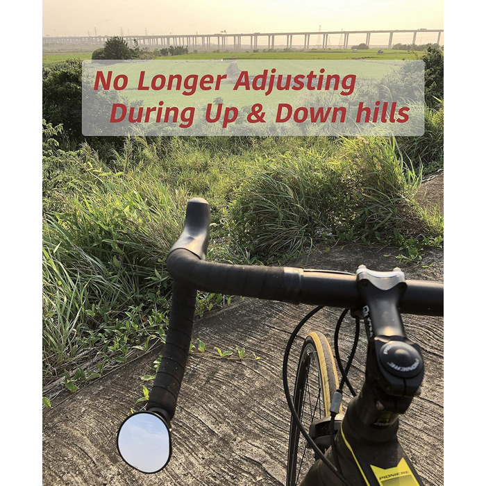 Дзеркало Hafny для керма шосейного велосипеда, опукле дзеркало з блакитного скла, HF-M956-FR06 (срібне скло)