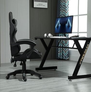 Ергономічне офісне крісло mcc direct, стілець для роботи, обертове крісло, ігрове крісло (сіре)