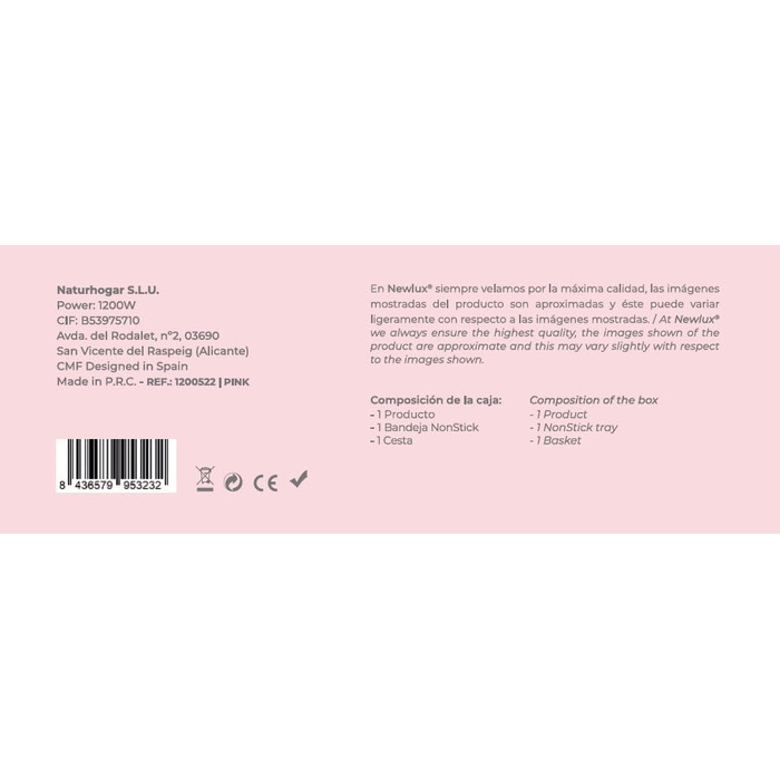 Мультипіч 2 л Air Power V20 (1200 Вт) з 8 програмами та сенсорною LED-панеллю, фритюрниця 2 л (до 230 C) для 2 осіб, легко чиститься та з додатком рецептів - без PFOA Корал 2 Літрос 3-й Корал