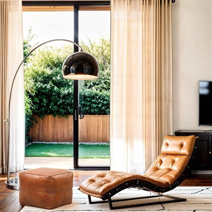 Вінтажний табурет Marrakech з подушкою для сидіння, включаючи наповнювач, виготовлений з натуральної шкіри Пуф-табурет Fjord кольору коньячного коричневого, заввишки 45 см Крісло-мішок для ніг як декор скандинавської спальні та вітальні