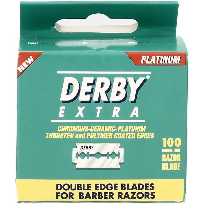 Леза безпечної бритви Derby Extra Double Edge, упаковка із 100 лез