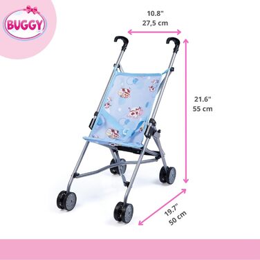 Коляска для ляльок, складна, з подвійними колесами, синя, 30134AA