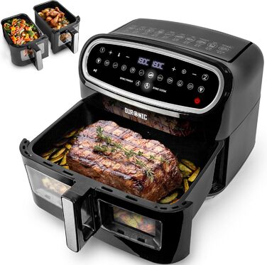 Аерофритюрниця Duronic AF34 BK, фритюрниця для картоплі фрі, фритюрниця HLF 10L об'ємна фритюрниця, фритюрниця для рецептів без олії