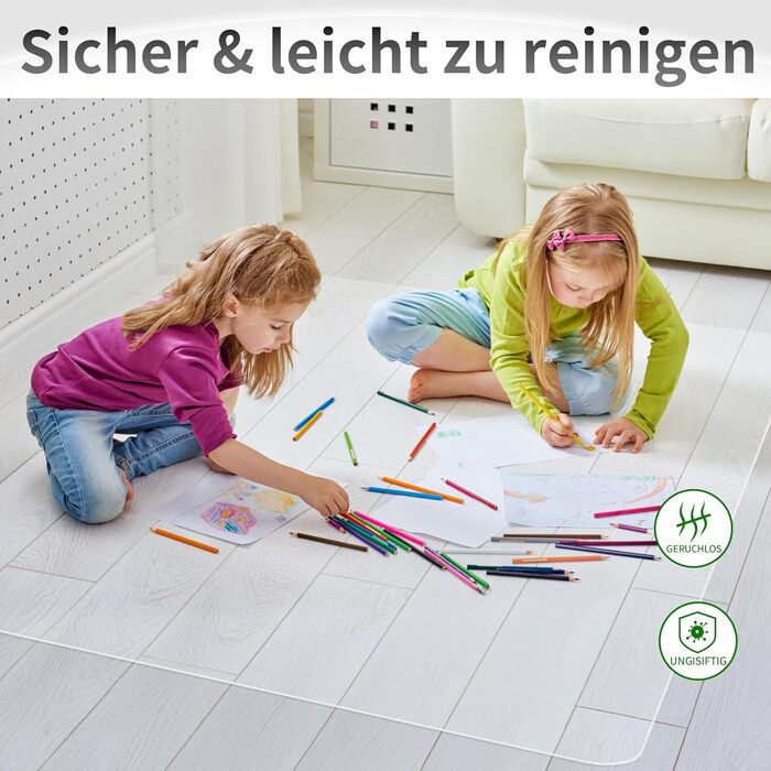 Захисний килимок для підлоги, прозорий килимок для офісних стільців для твердих підлог, різні розміри, нековзний килимок для стільців - 90x120 см Прозорий 90120 см