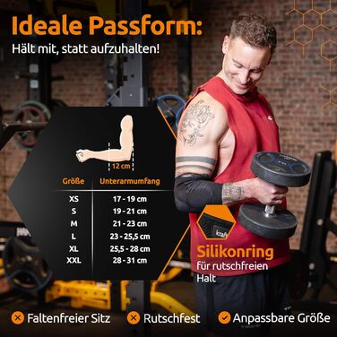 Бандаж для ліктя тенісиста/ліктя гольфіста, бандаж з гелевими накладками, зроблено в Німеччині, для жінок та чоловіків, для спорту та щоденного використання (чорний, L, двосторонній) Двосторонній Чорний L