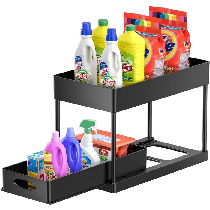 Органайзер під раковину, 2 рівні під шафою, кошик, шухляда-органайзер з гачком, під раковину, органайзер і сховище під шафою, схов