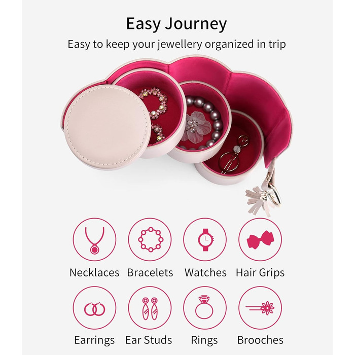 Маленька обертова шкіряна скринька для ювелірних виробів Vlando, підставка для ювелірних виробів, футляр для дорожніх ювелірних виробів, скринька для зберігання сережок, подарунки на день народження/новий рік для жінок та дівчат, сірий колір