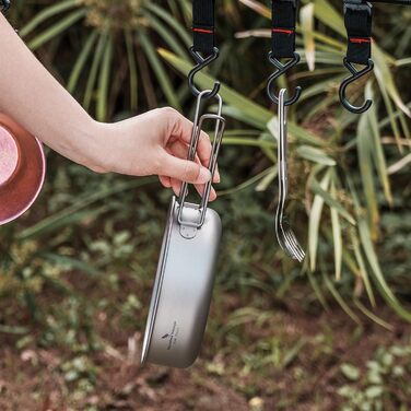 Набір титанових каструль та мисок Boundless Voyage зі складною ручкою, портативний посуд для кемпінгу на свіжому повітрі, тарілки та блюдця, столовий посуд Ti1096T