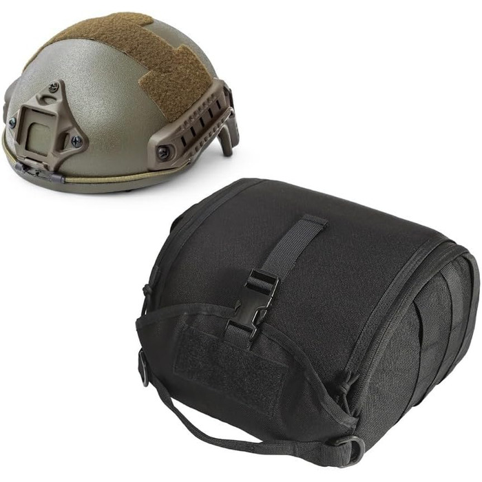 Тактична сумка для шолома, легка сумка для шолома, стійка до подряпин, сумка для шолома, м&39яка сумка для зберігання страйкбольного шолома, сумка-сумка для шолома MOLLE Clamshell для спорту, полювання, хакі