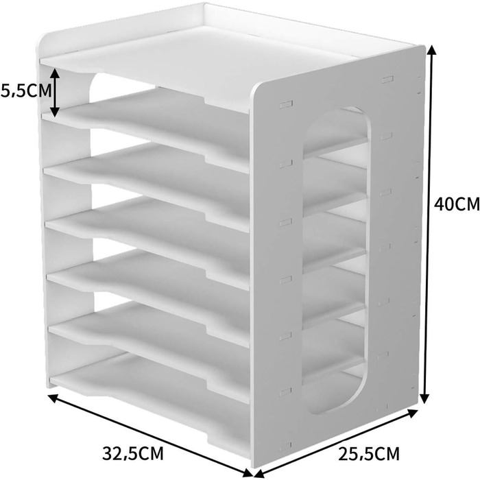Лоток для документів PUNCIA A4 Лоток для листів 7 лотків Настільний органайзер для файлів з ПВХ Лоток для паперу Зберігання файлів Система картотек Тримач документів для Office Навчання Школа Офіс Office 7 кроків