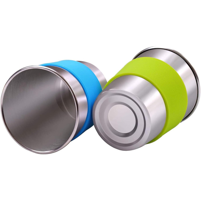 Набір із 6 чашок з нержавіючої сталі, маленькі чашки з нержавіючої сталі об&39ємом 240 мл із силіконовою оболонкою, багаторазові чашки з нержавіючої сталі для кемпінгу, пікніків на свіжому повітрі, соку, крижаної води, кави