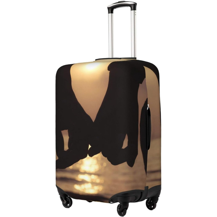 Еластичний чохол для валізи з принтом, захисний чохол для багажу, стійкий до подряпин, розмір 85 см, чорний колір