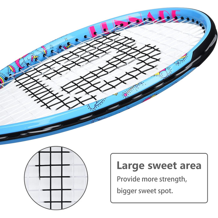 Дитяча тенісна ракетка 21" з чохлом, для дітей 3–12 років, синя