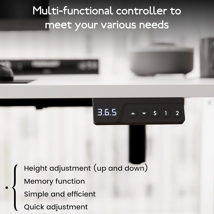 Стіл з регульованою висотою 60x140 см, електричний стіл з пам&39яттю налаштувань та функцією запобігання зіткненням, регульована висота 70117 см, ідеально підходить для офісу, домашнього офісу та ігор (білий) 140x60 см білий