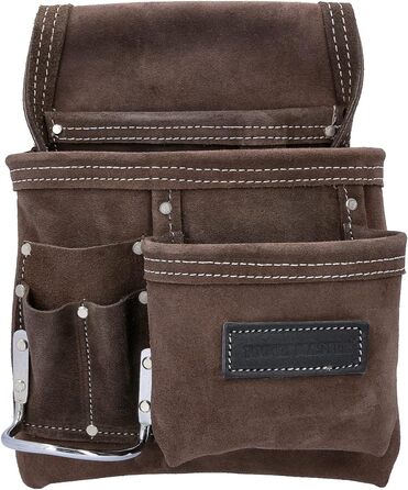 Сумка для інструментів з ременем, 3 багатофункціональні кишені, замшева сумка для цвяхів, органайзер для будівельників, теслярів,