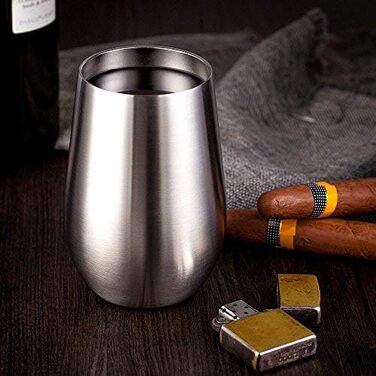 Келихи для вина з нержавіючої сталі Tru Blu Steel, з подвійними стінками, ізольовані, з кришкою - набір 2, металевий келих для вин