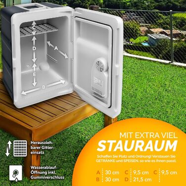 Електричний 40 л на колесах міні-холодильник 230 В і 12 В для автокемпінгу охолоджує і зігріває режим ECO (сірий)