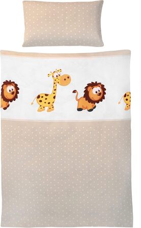 Комплект дитячої постільної білизни з анімалістичним мотивом та інтегрованою блискавкою - з 100 бавовни (якість Renforce) - підков