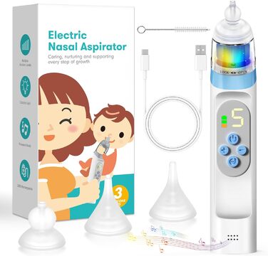 Назальний аспіратор ChapStick, дитячий назальний аспіратор-пилосос, оснащений 5 рівнями потужності всмоктування та 3 розмірами нак