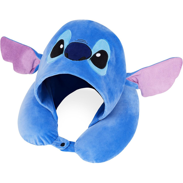 Подушка для подорожей Disney Stitch для дітей, підлітків і жінок, подушка для шиї з піни з ефектом памяті Літак (3D темно-синій)