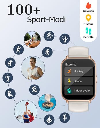 Розумний годинник RUIMEN з функцією телефону, розумний годинник для жінок та чоловіків, фітнес-годинник із сенсорним HD-екраном, моніторингом SpO2, монітором серцевого ритму, монітором сну, крокоміром, режимами кількох тренувань для Android та iOS, Polars