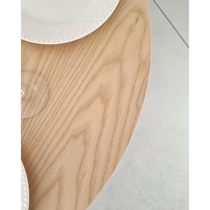 Круглий обідній стіл з дерева 80 см Ясен 80x80