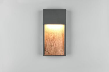 Стічний вуличний LED-світильник Trio Salmon 246960135, литий алюміній, антрацит/імітація дерева, з LED-лампою 11 Вт