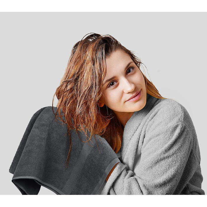 Рушники Utopia - набір бавовняних рушників з 8 предметів з вішалкою - 2 банних рушники, 2 рушники для рук та 4 мочалки - (сірий)