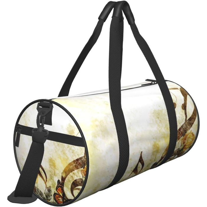 Дорожня сумка-циліндр Музична троянда, романтична спортивна сумка для чоловіків та жінок, сумка-мішок, спортивна сумка