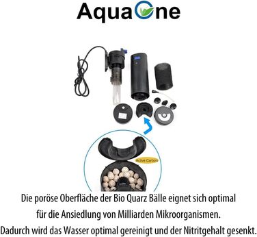 Акваріумний фільтр AquaOne з УФ-лампою потужністю 7 Вт Високоякісний внутрішній фільтр CUP-807 для акваріумів об&39ємом до 500 літрів Макс. потік 700 л/год Фільтр-насос з УФ-освітлювачем Акваріумний насос